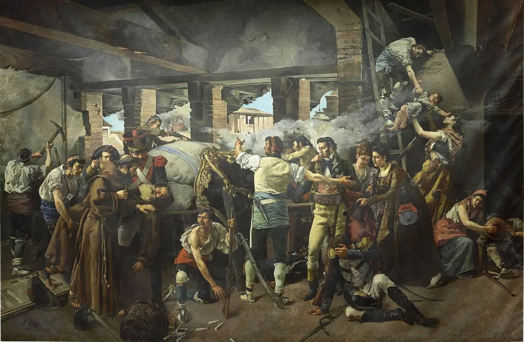 Defensa del Convento de Santa Engracia de Zaragoza 1809, by Nicolás Megía, oil, 1896