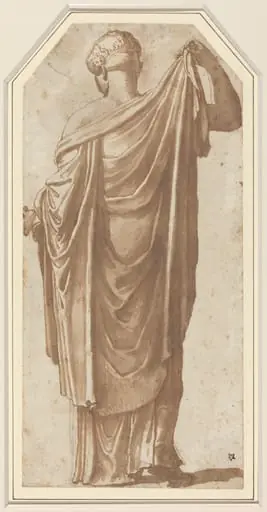Female Roman Statue Seen from the Back, by Nicolas Poussin
