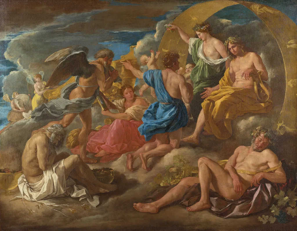 Helios and Phaeton with Saturn and the Four Seasons, by Nicolas Poussin, oil, 1630