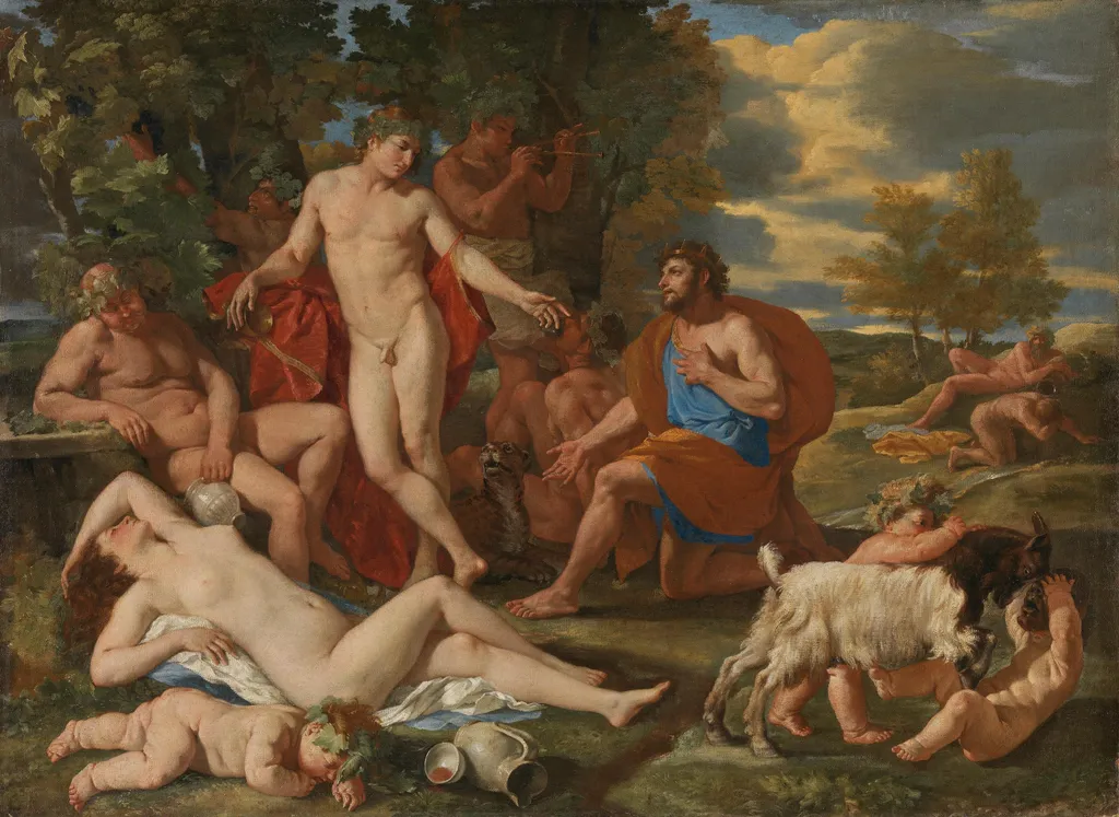 Midas and Bacchus, by Nicolas Poussin, oil, 1624