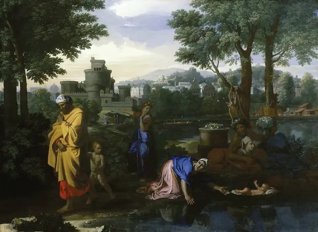 Moses exposed by the river, by Nicolas Poussin