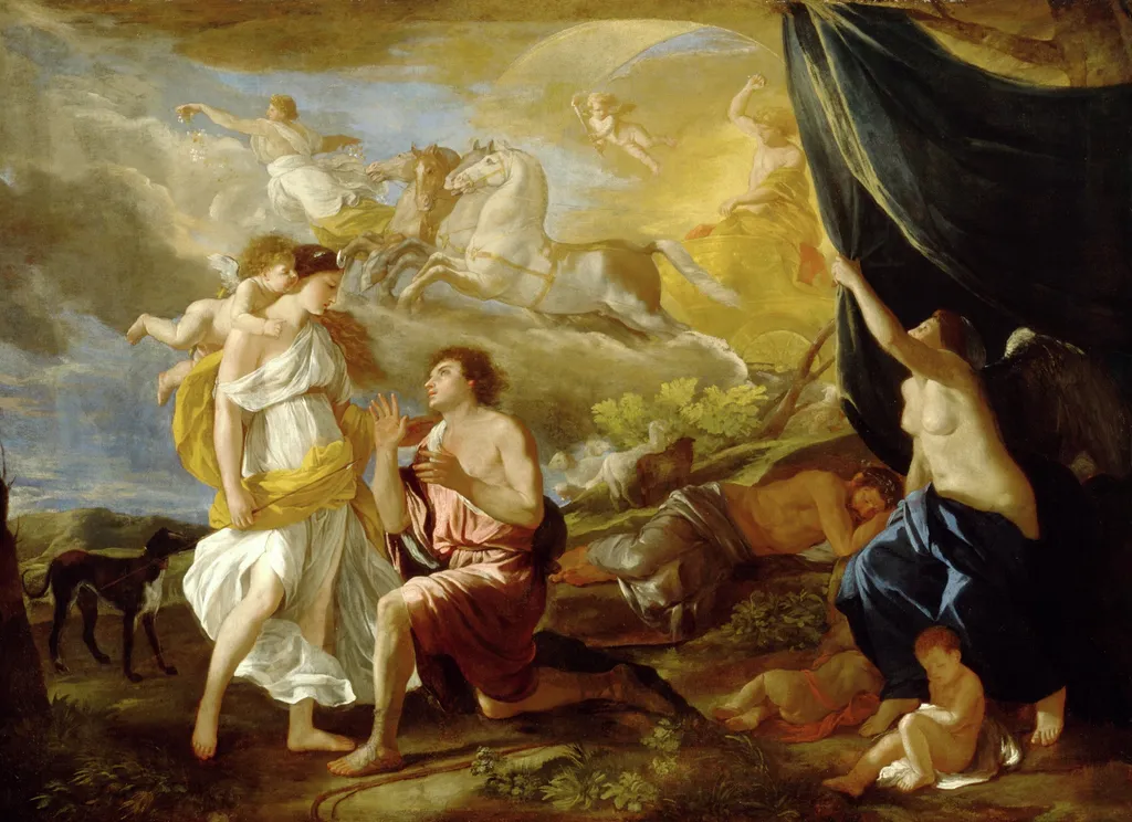 Selene and Endymion, by Nicolas Poussin, oil, 1630
