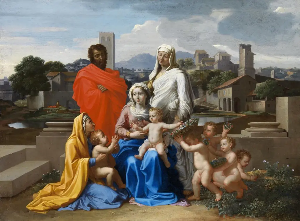 The Holy Family with Saints Anne, Elizabeth and John the Baptist, by Nicolas Poussin