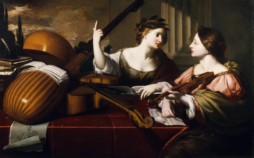 Divine Inspiration of Music, by Nicolas Régnier, oil, 1640