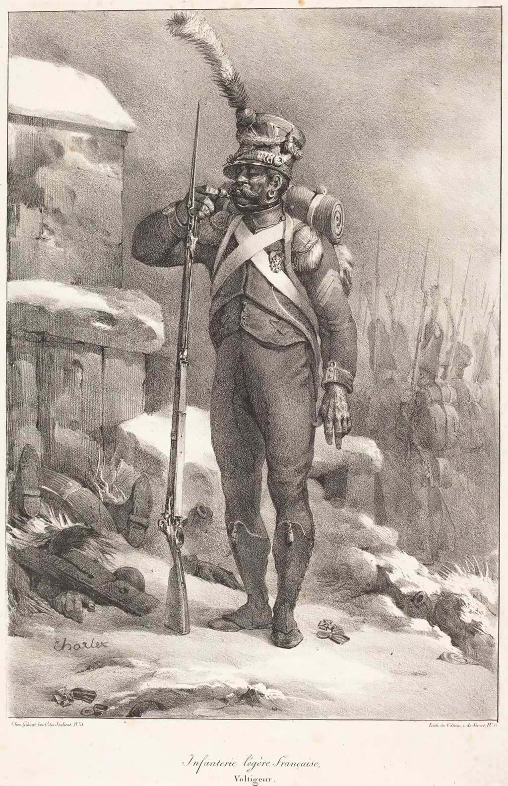 Infanterie legère française, Voltigeur, by Nicolas Toussaint Charlet, ink, 1822