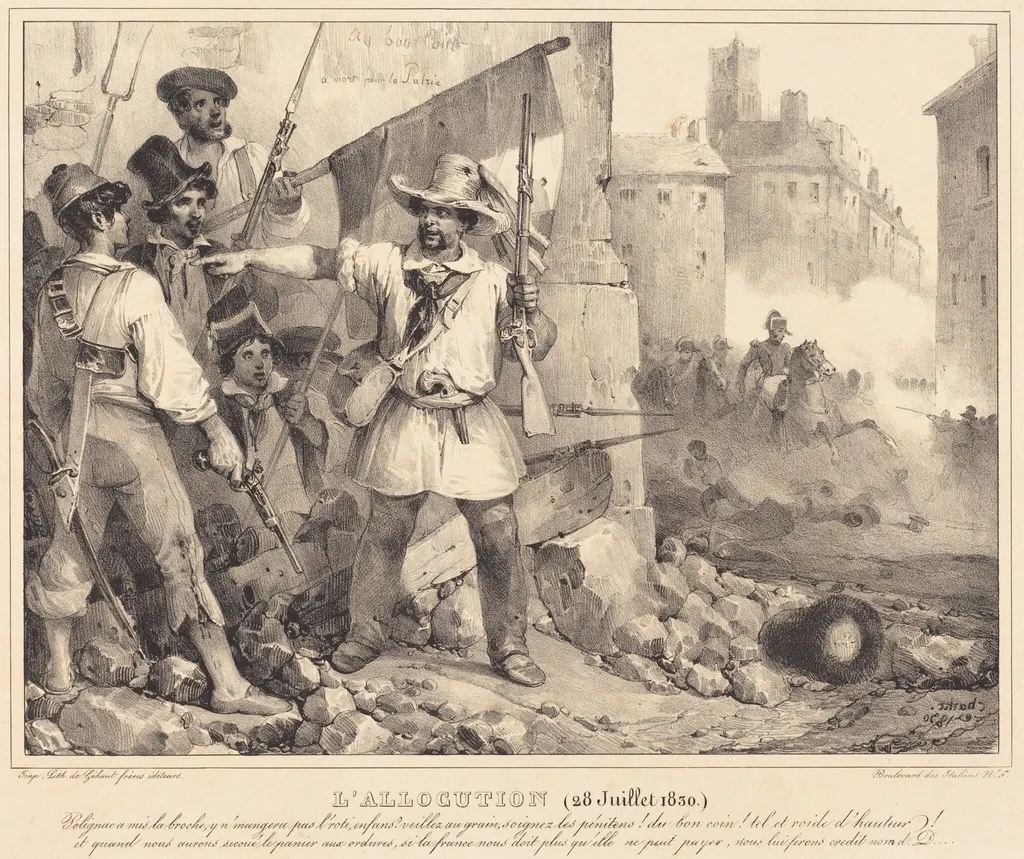 L'Allocution, 20 juillet, 1830, by Nicolas Toussaint Charlet, ink, 1830