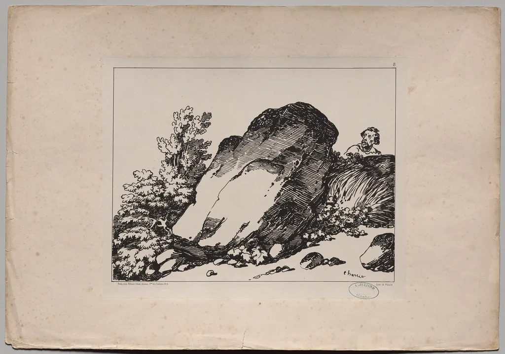 Landscape with Large Rock, by Nicolas Toussaint Charlet, 1840