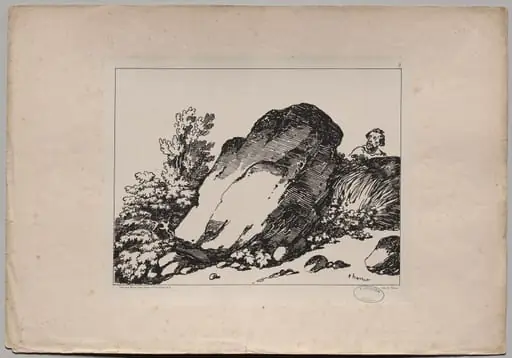 Landscape with Large Rock, by Nicolas Toussaint Charlet