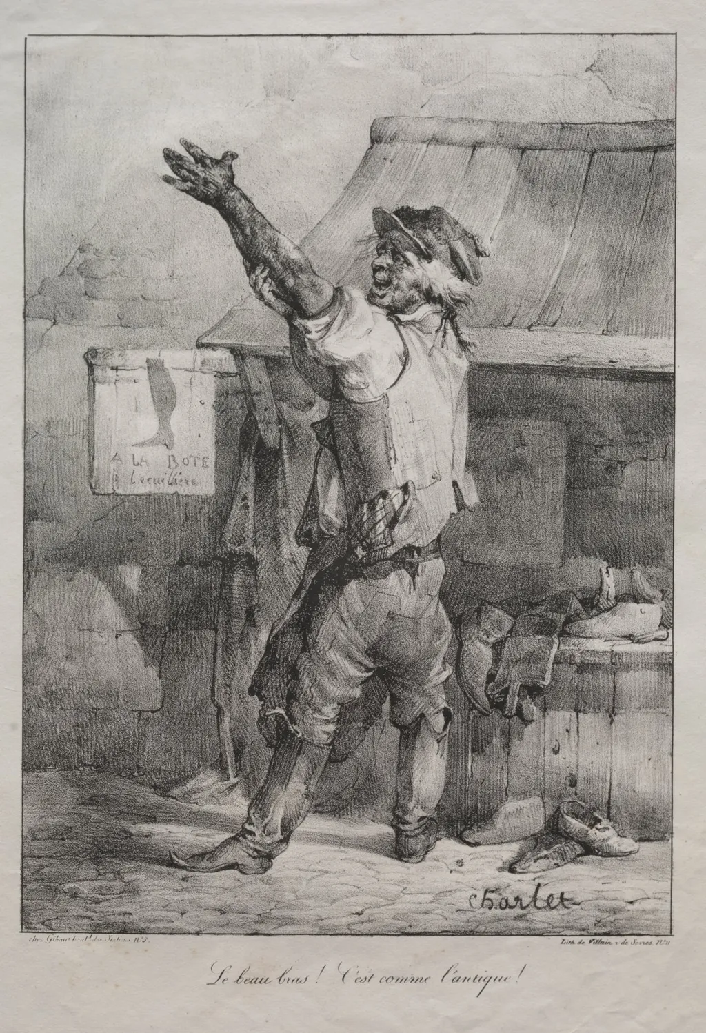 Le beau bras: C'est comme l'antique!, by Nicolas Toussaint Charlet, 1822