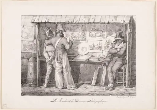 Le Marchand de dessins lithographiques (The Lithograph Seller), by Nicolas Toussaint Charlet