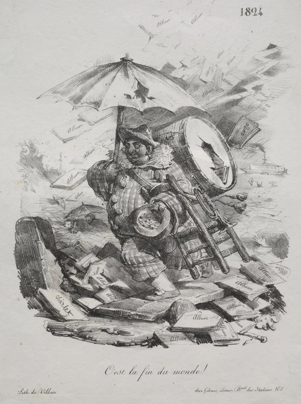 Lithographic Sketches: It is the End of the World! (frontispiece), by Nicolas Toussaint Charlet, 1824
