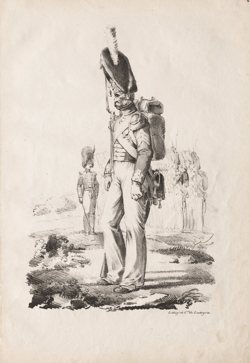 Military Costumes: Infantry Sargent, by Nicolas Toussaint Charlet, 1818