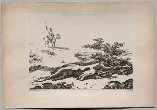Soldier on Horse in Landscape, by Nicolas Toussaint Charlet
