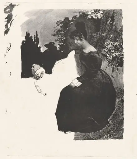 Young Woman Sitting near a Tree, by Nicolas Toussaint Charlet