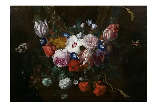 Flowers beneath a Cartouche, by Nicolas van Veerendael