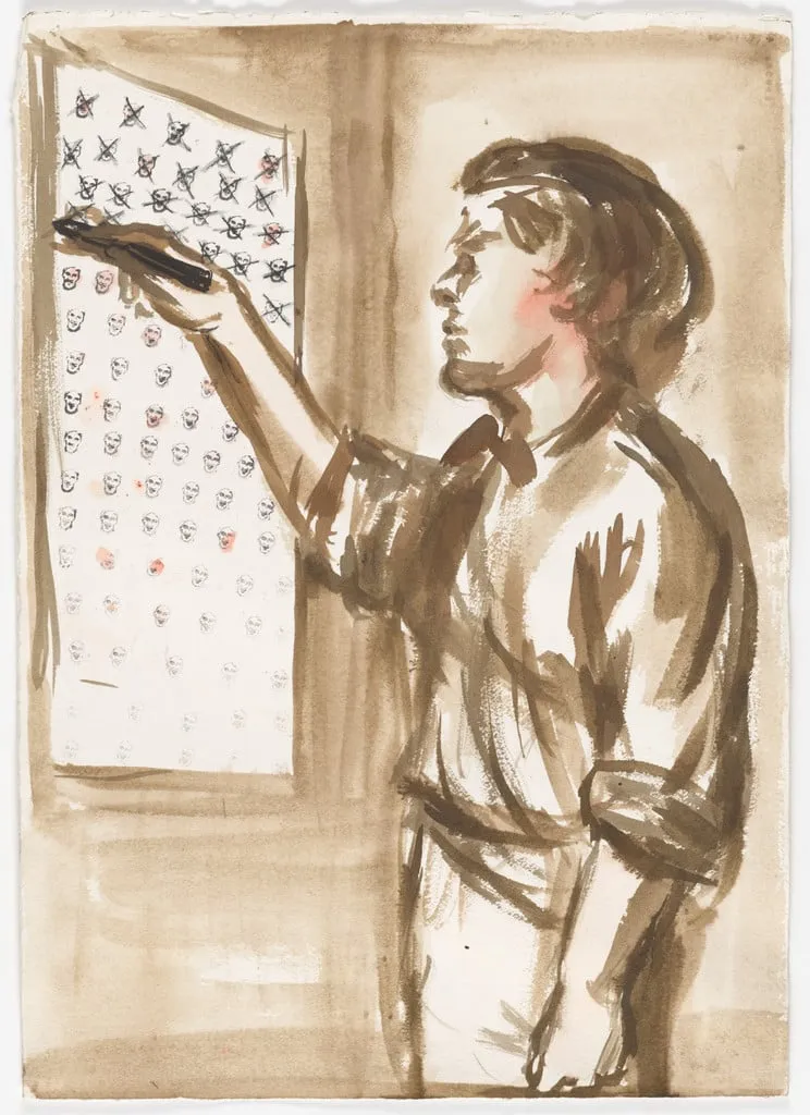 Untitled, by Nicole Eisenman, watercolor, 1992
