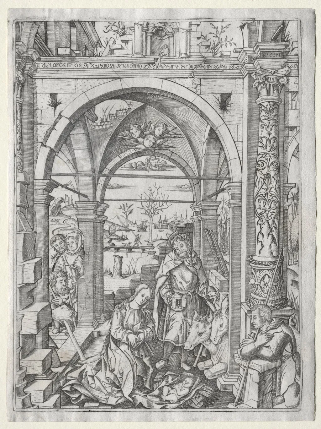Adoration of the Shepherds, by Nicoletto da Modena, 1505