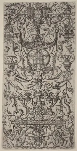 Ornament Panel with a Birdcage, by Nicoletto da Modena