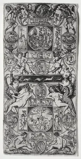 Orpheus and the Judgment of Paris, by Nicoletto da Modena