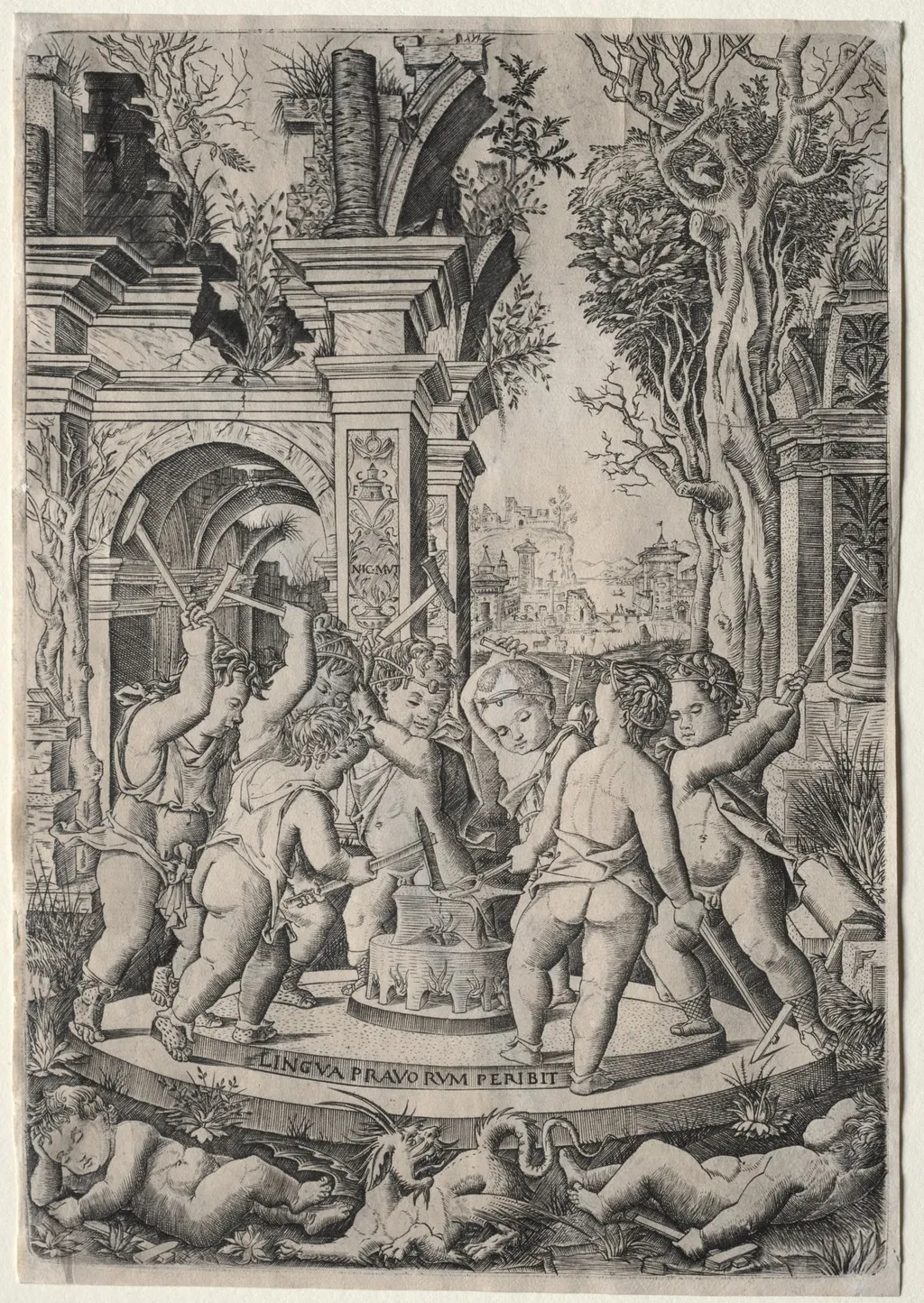 The Fate of the Evil Tongue, by Nicoletto da Modena, 1507