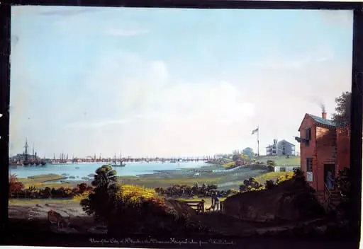 View of the City of New York and the Marine Hospital Taken from Wallabout, by Nicolino Calyo