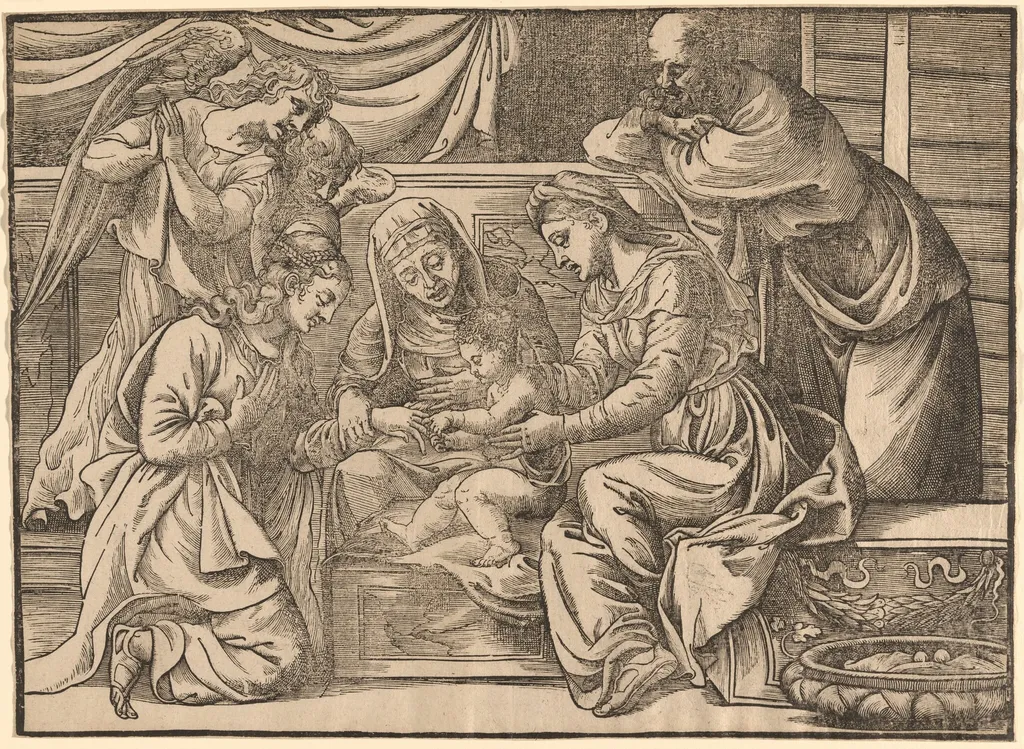 The Mystic Marriage of Saint Catherine, by Nicolò Boldrini, ink, 1540