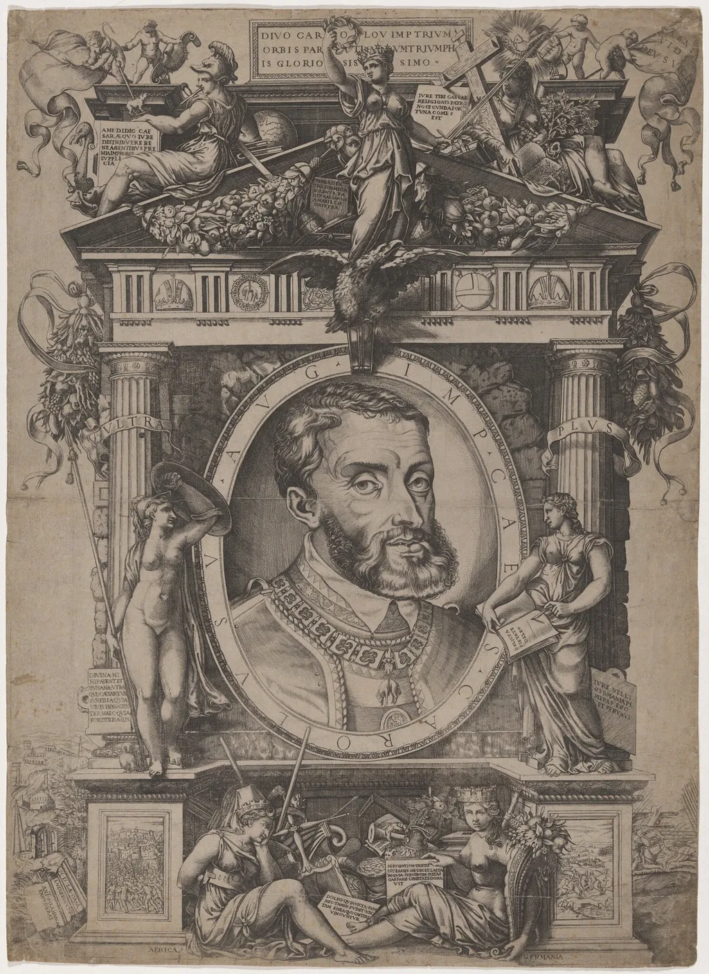 Emperor Charles V, by Nicolò della Casa, ink, 1586