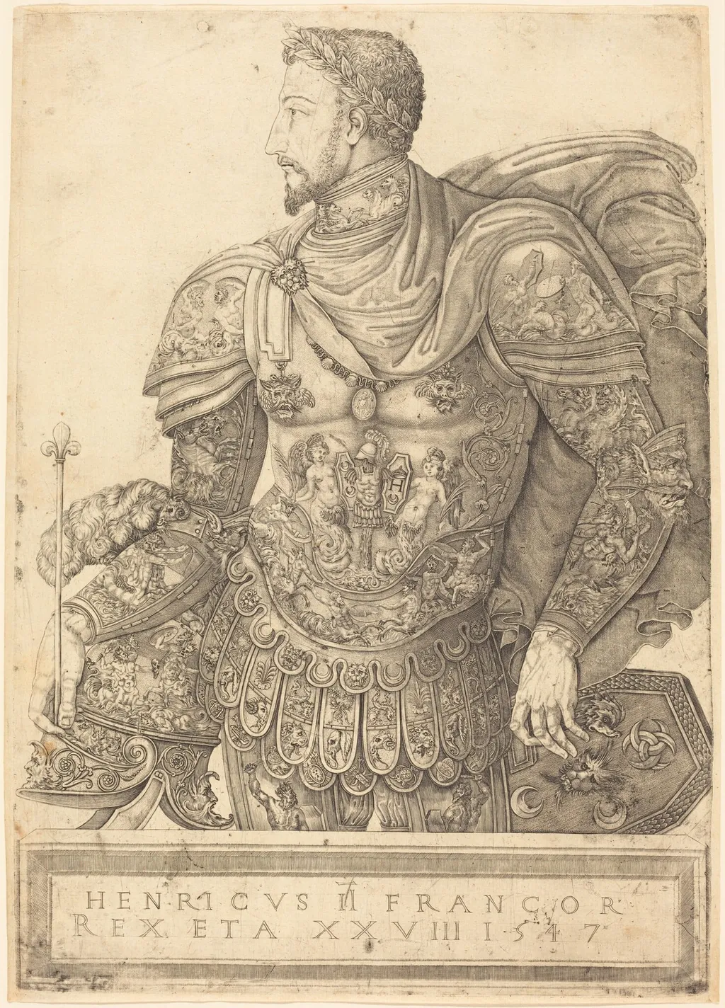 Henry II of France, by Nicolò della Casa, ink, 1547