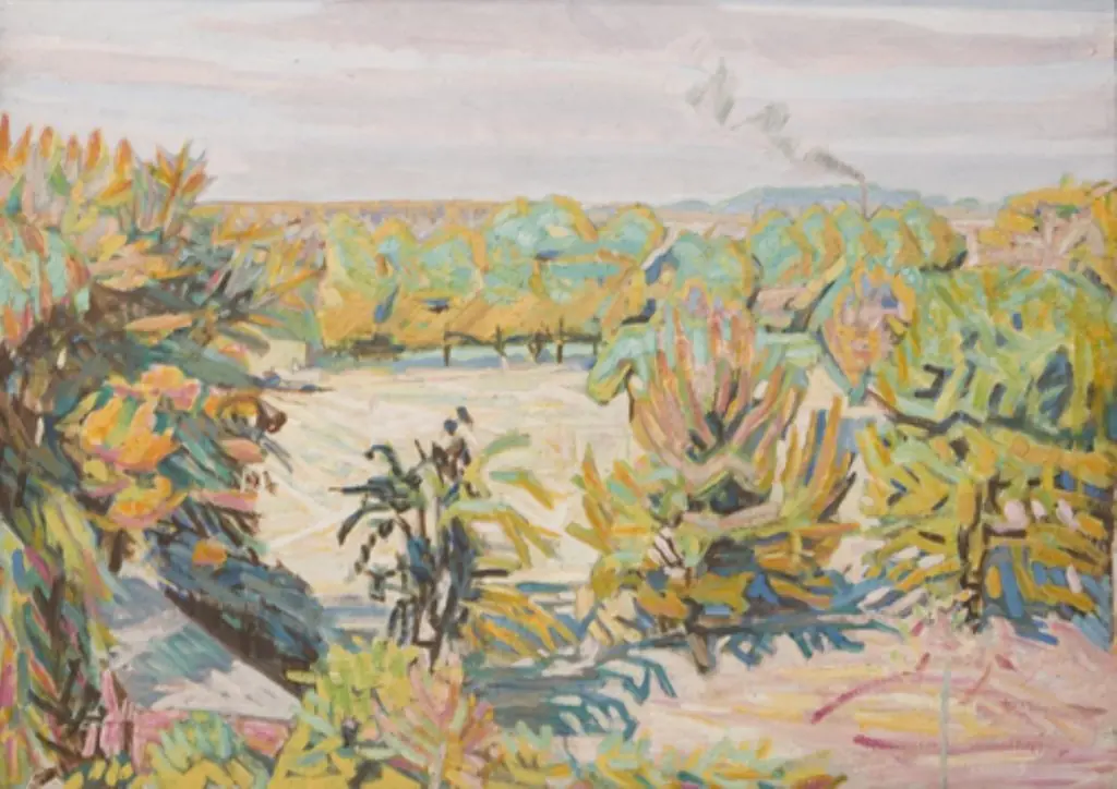 A Garden Seen from the Artist's Dwelling. Autumn, by Niels Larsen Stevns