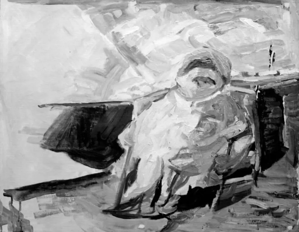 Interior with Seated Figure, by Niels Larsen Stevns