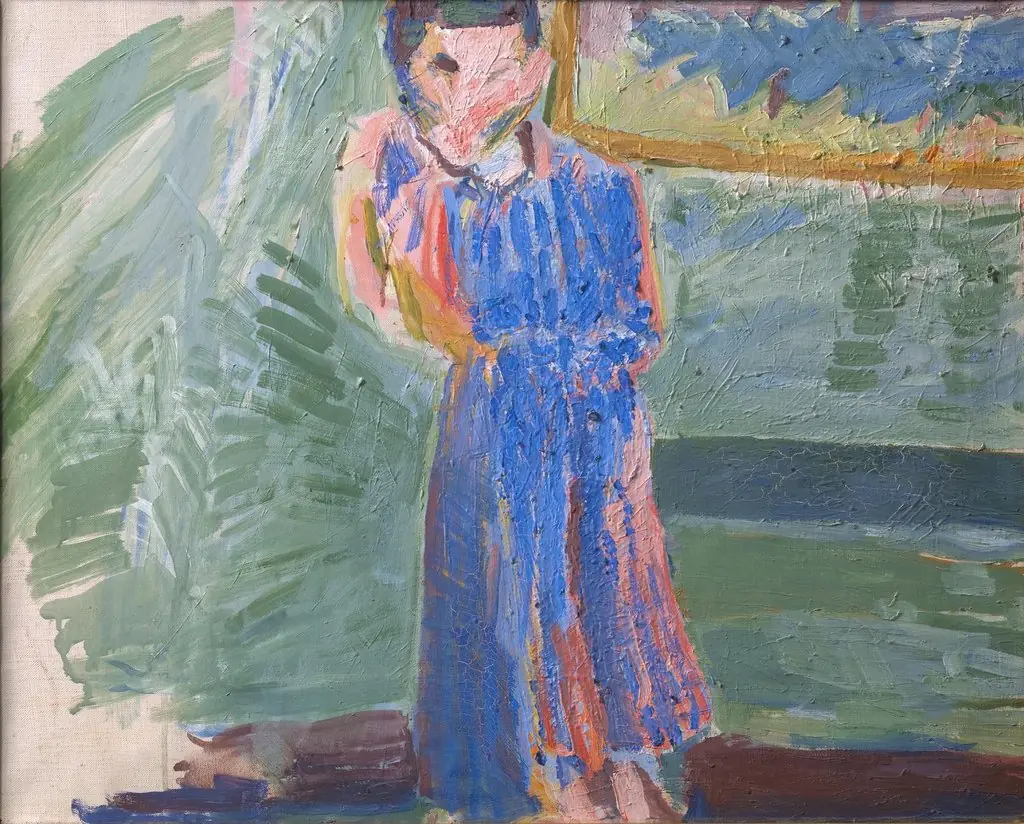 Standing Figure, Blue Dress, by Niels Larsen Stevns