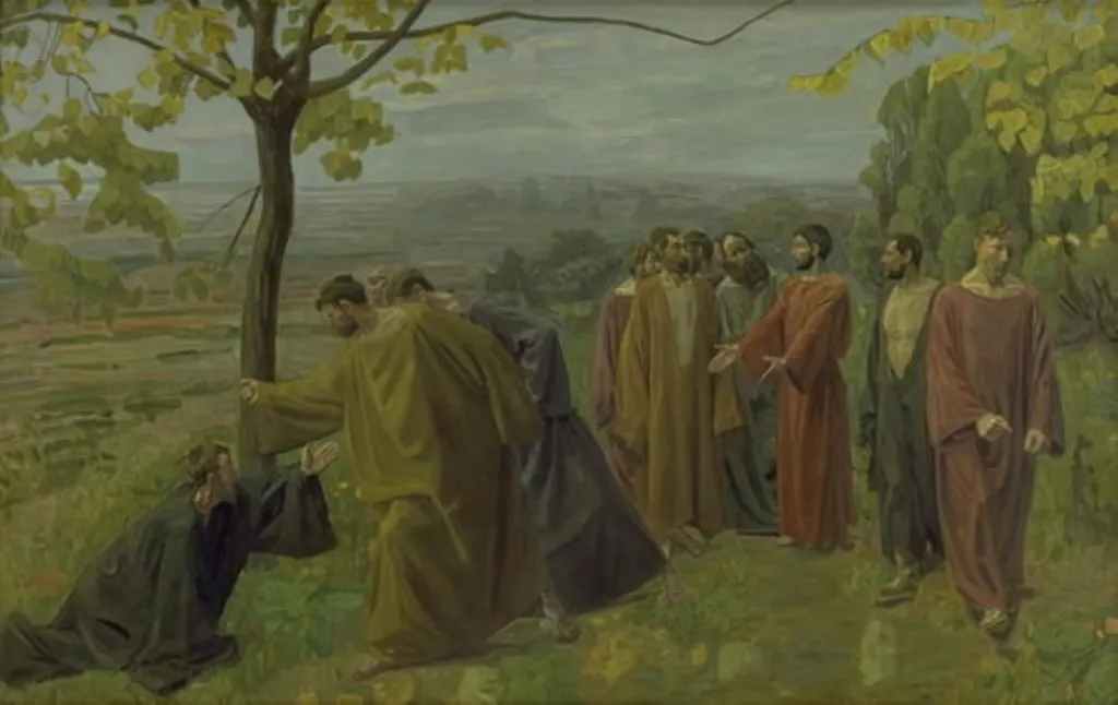 The Blind Man at the Wayside Implores Jesus to Show Mercy, by Niels Larsen Stevns, oil, 1910