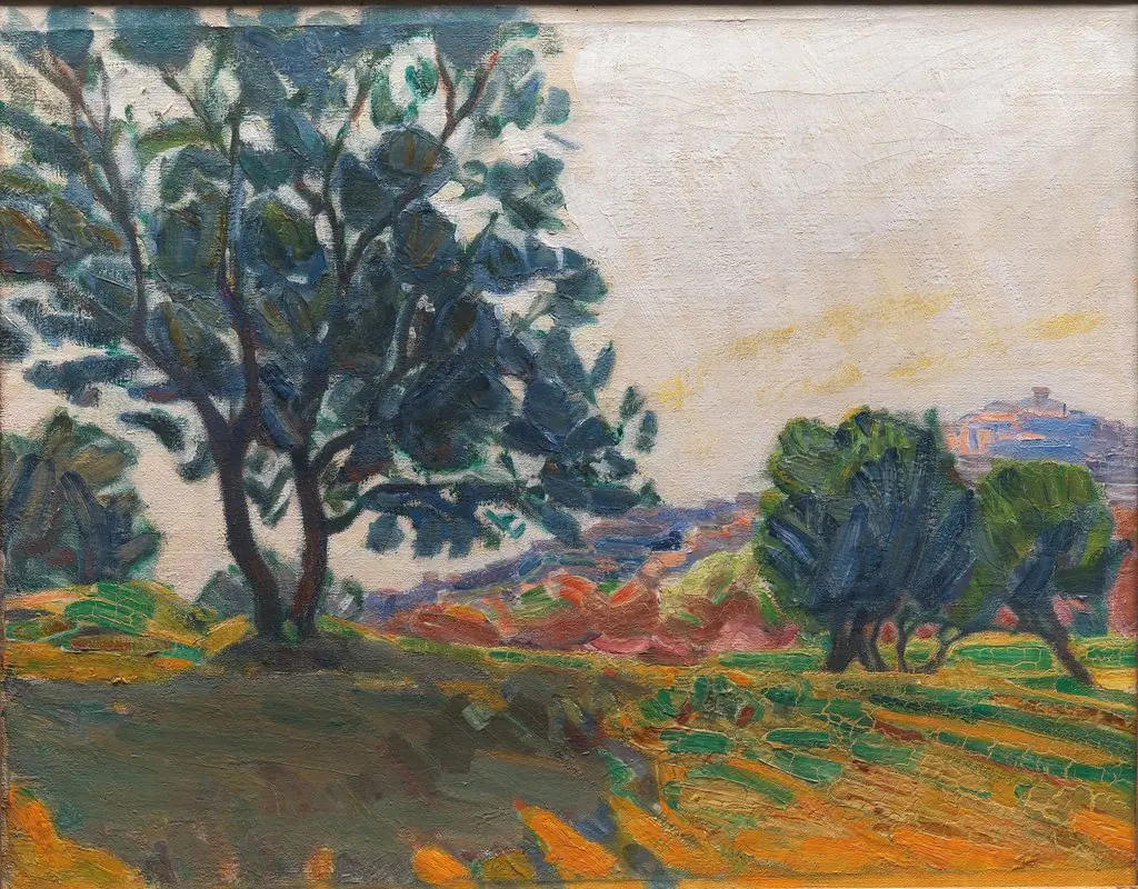 The Olive Grove. With Cagnes in the Background. Against the Light, by Niels Larsen Stevns