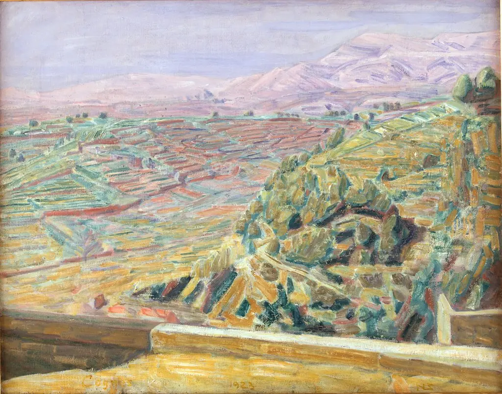 Udsigt fra Slotspladsen, Cagnes, by Niels Larsen Stevns