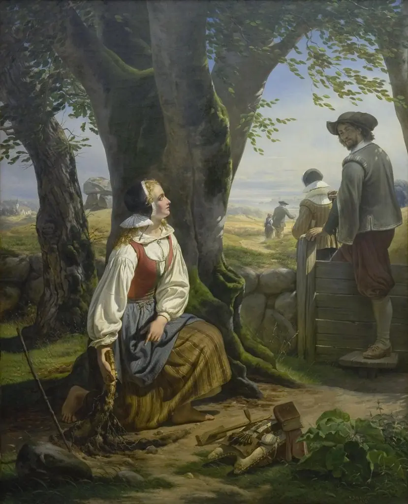 Kirsten Svendsdatter Finds the Gold Horn at Gallehus on 20 July 1639, by Niels Simonsen