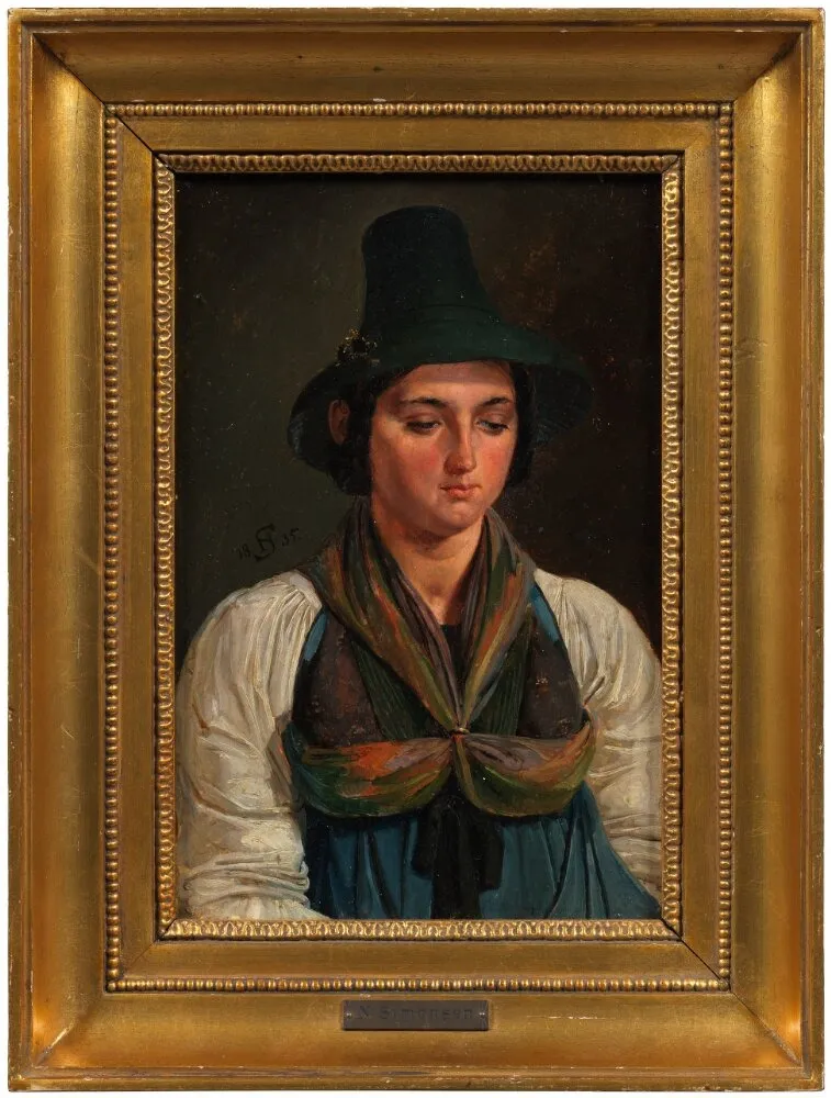 Study of a Woman in Tyrolean Costume, by Niels Simonsen, unspecified, 1835
