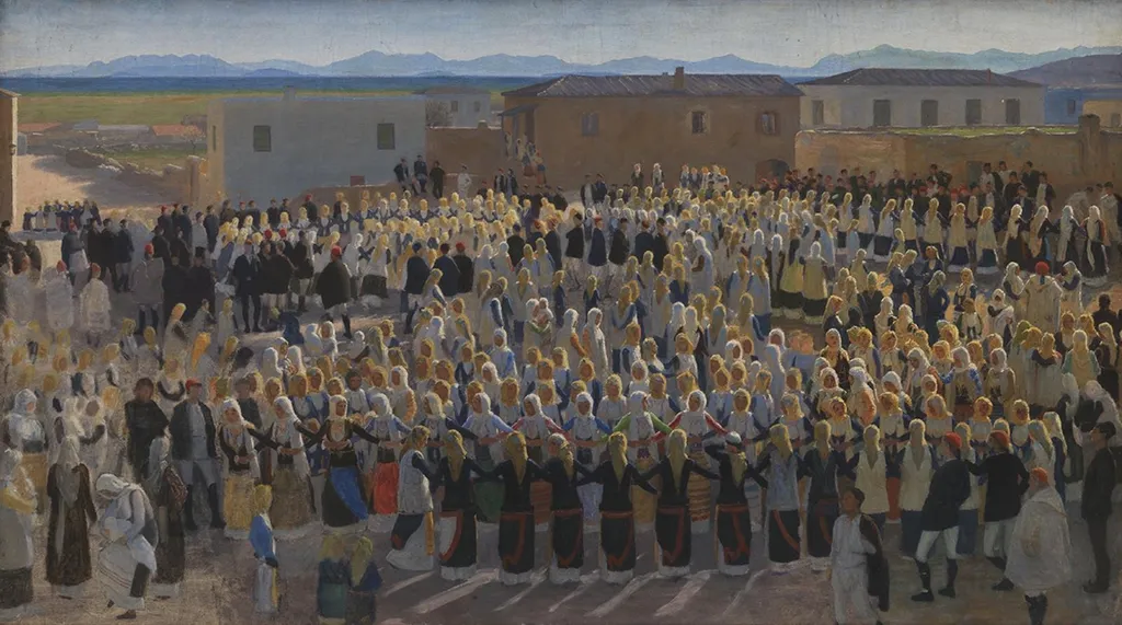 Kvindedansen i Megara, by Niels Skovgaard, oil, 1895