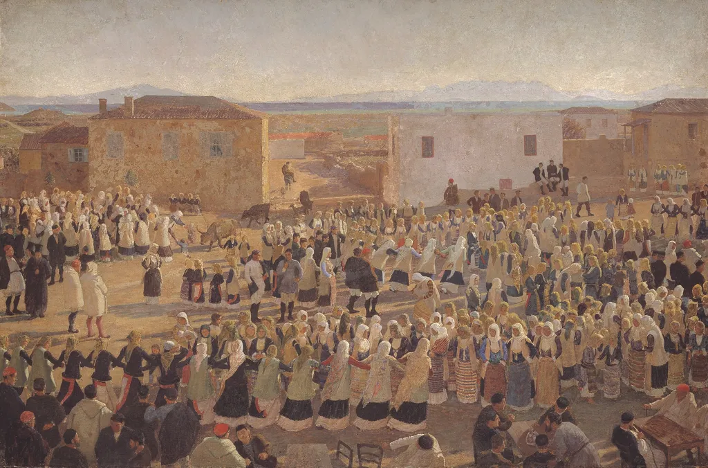 Kvindedansen i Megara, by Niels Skovgaard, unspecified, 1899