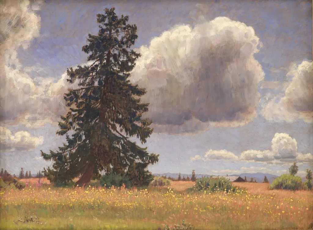Spruce Tree in a Summer Pasture. Norway, by Niels Skovgaard