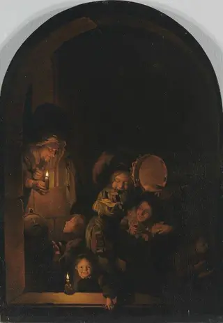 Night scene with children
