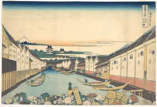 冨嶽三十六景　江戸日本橋|Nihonbashi in Edo (Edo Nihonbashi), from the series Thirty-six Views of Mount Fuji (Fugaku sanjūrokkei), by Katsushika Hokusai