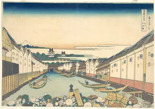冨嶽三十六景　江戸日本橋|Nihonbashi in Edo (Edo Nihonbashi), from the series Thirty-six Views of Mount Fuji (Fugaku sanjūrokkei), by Katsushika Hokusai