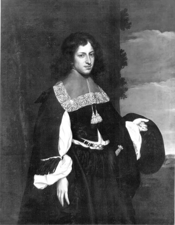 Portrait of a 20 year-old man, by Niklas Prucker, oil, 1664