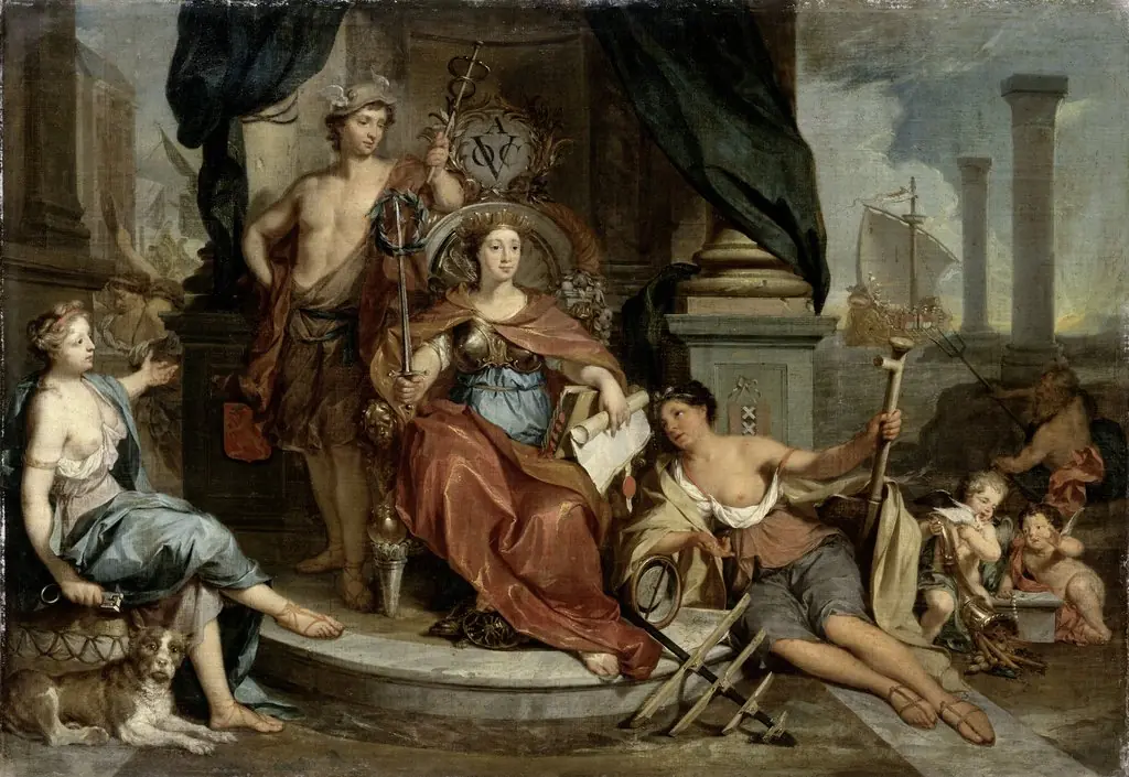 Apotheosis of the Dutch East India Company (Allegory of the Amsterdam Chamber of Commerce of the VOC), by Nikolaas Verkolje
