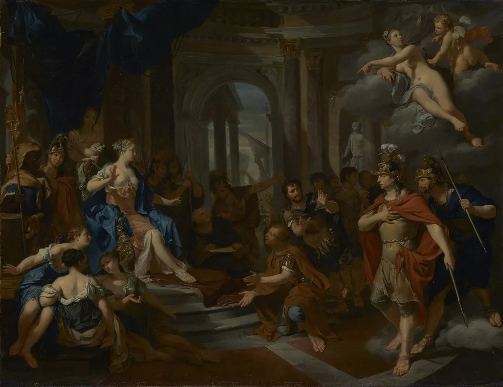Dido and Aeneas, by Nikolaas Verkolje, oil
