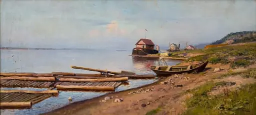 Vene joen rannalla, by Nikolai Aleksandrovitsh Clodt
