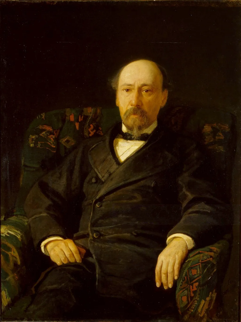 Portrait of Nikolai Nekrasov, by Nikolai Ge, oil, 1872