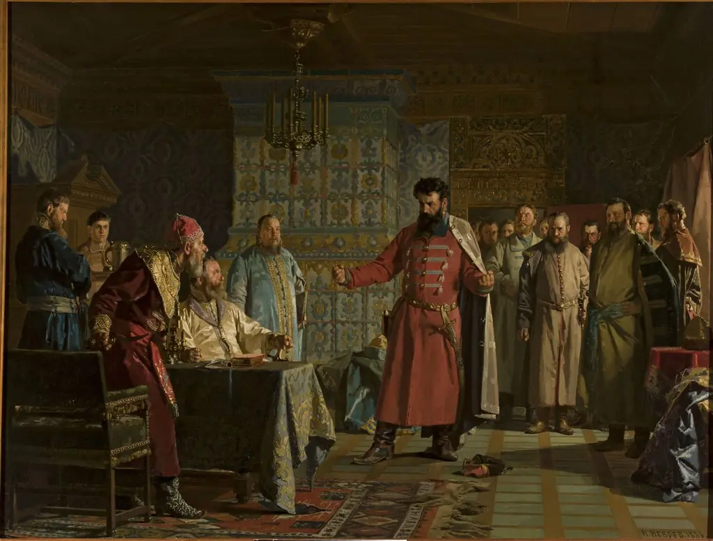 Zakhary Lyapunov's quarrel with the Tsar Vasili Shuysky, by Nikolai Nevrev