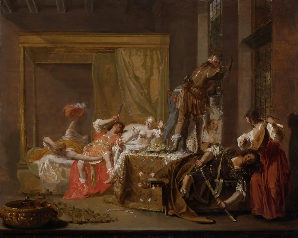 Scene from the marriage of Messaline and Gaius Silius, possibly an episode from a play, by Nikolaus Knüpfer