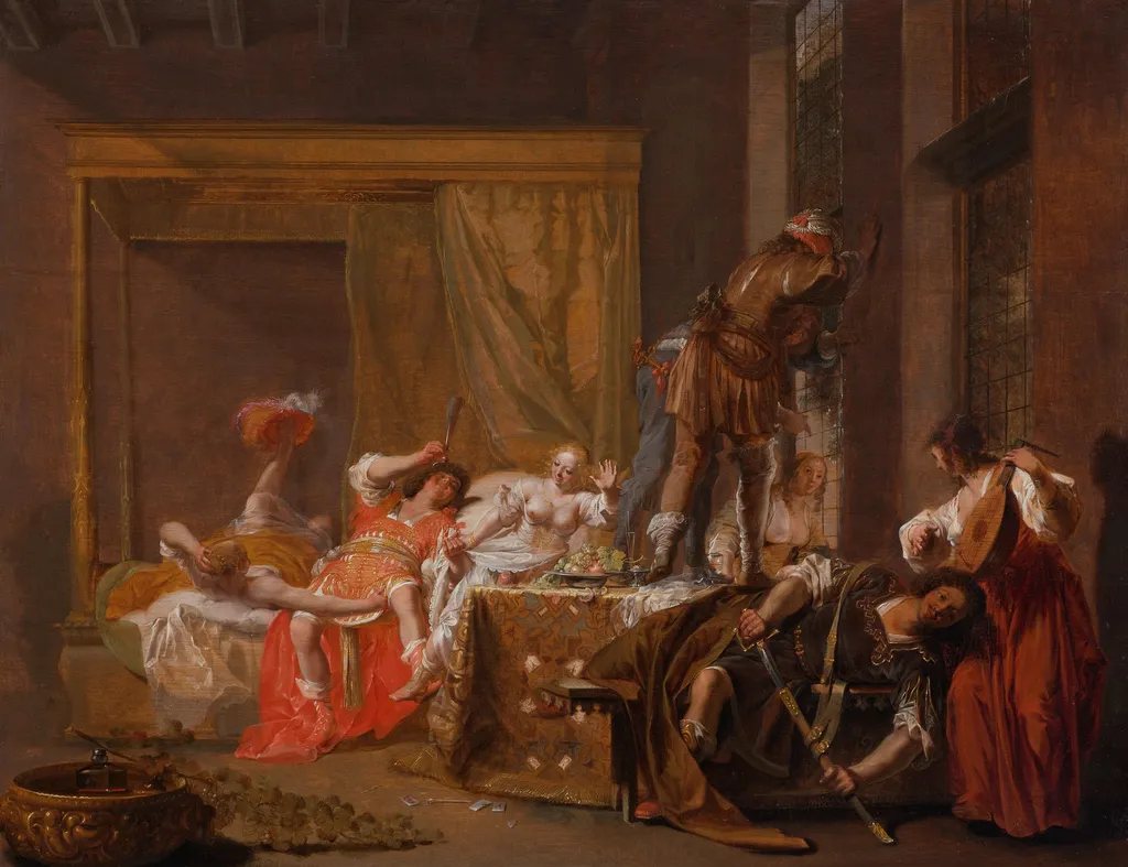 Scene from the Wedding of Messalina and Gaius Sillius, by Nikolaus Knüpfer, unspecified, 1645